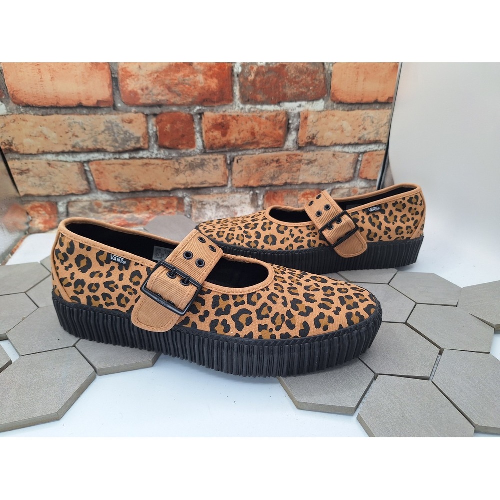 Vans Mary Jane Creeper Leopard Print Shoes Women Sz 6 Rare Grunge Core Kid's 4.5